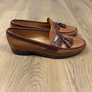Allen Edmonds Maxfield Shoes Mens Size 10.5 D Brown Leather Tassel Loafers USA